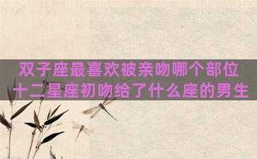 双子座最喜欢被亲吻哪个部位 十二星座初吻给了什么座的男生